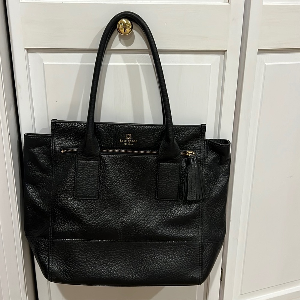 Kate Spade black leather handbag.